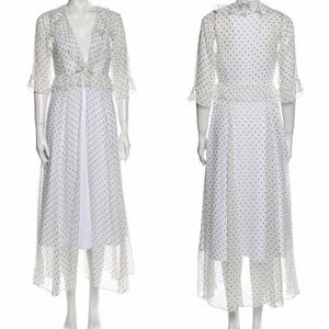 White and Black We Are Leone Silk Chiffon Duster / Robe